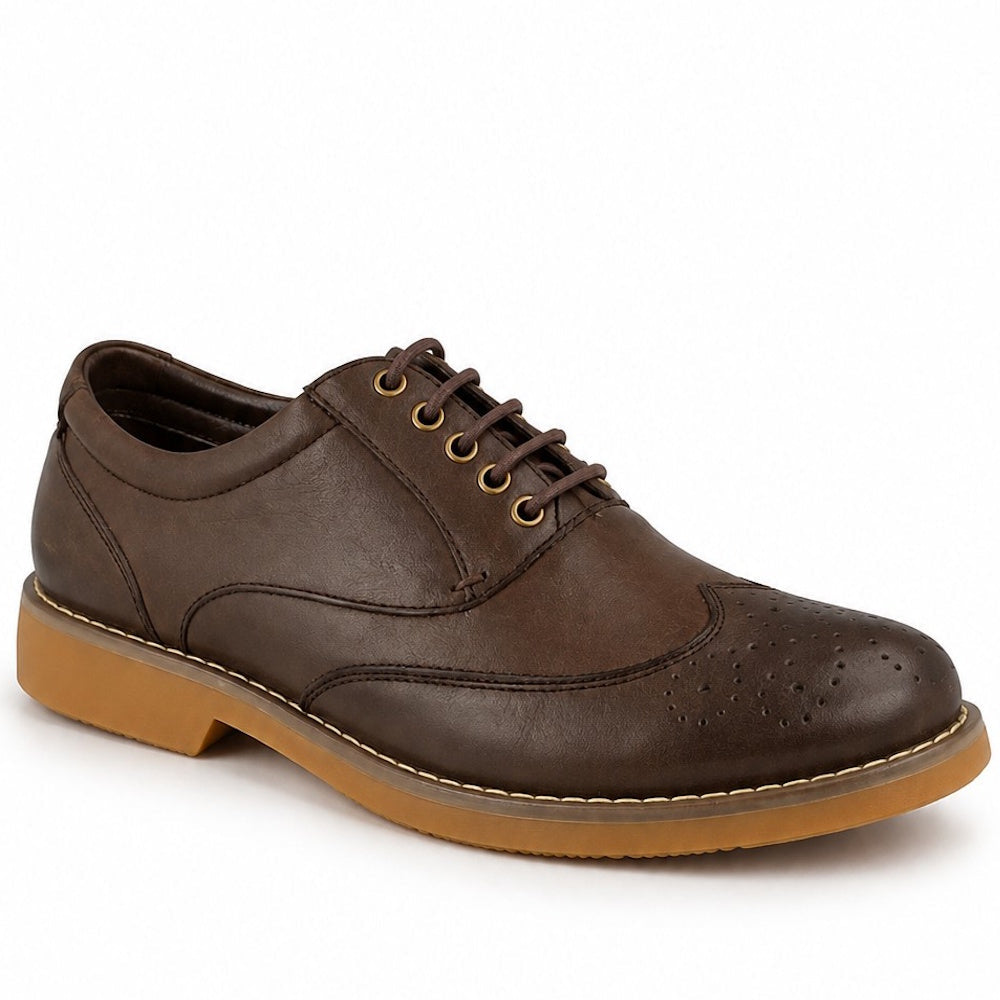 Leather Lace Up Touch Fastening School Trainers