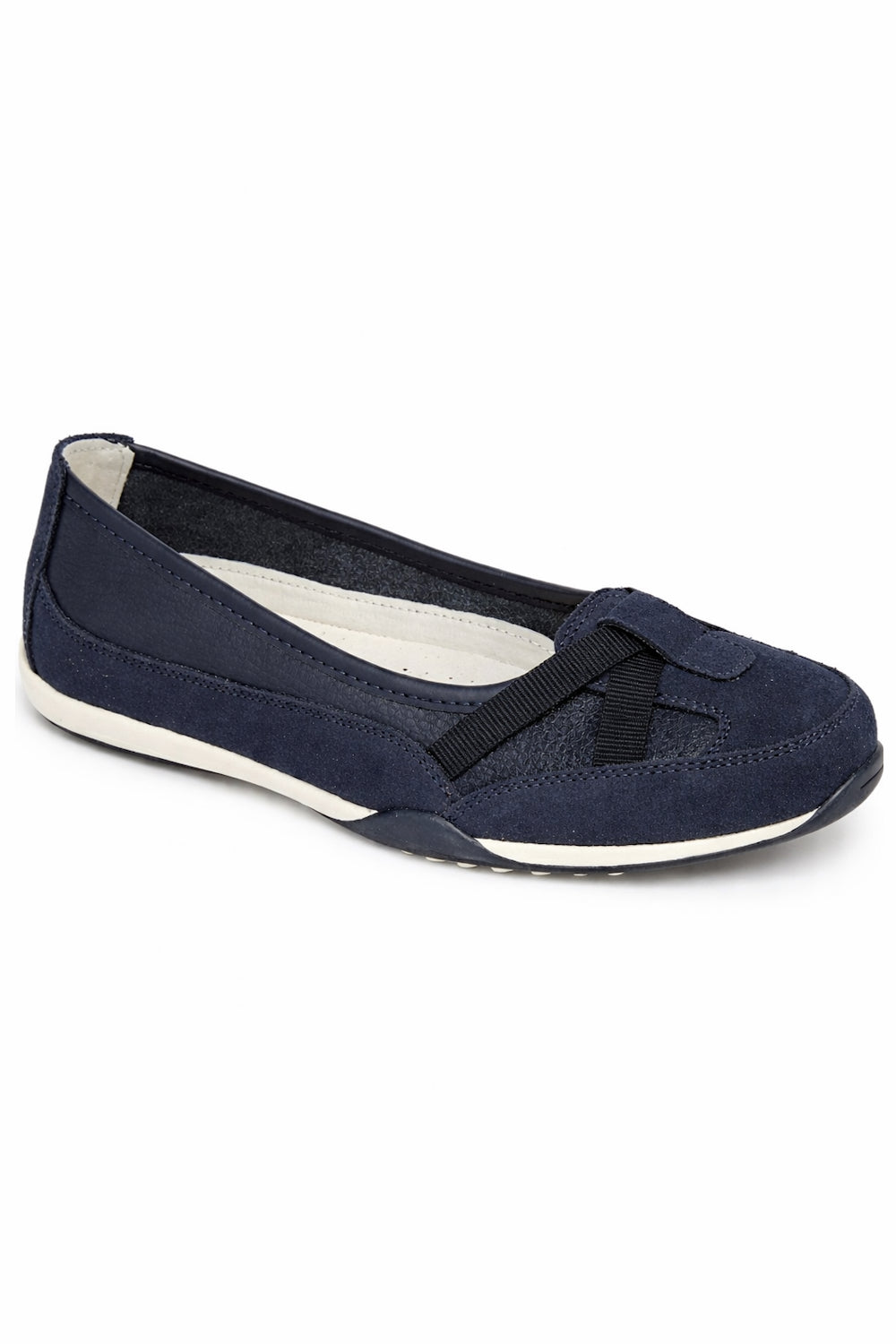 Leather Elastic Strap Comfort Ballerina Shoes