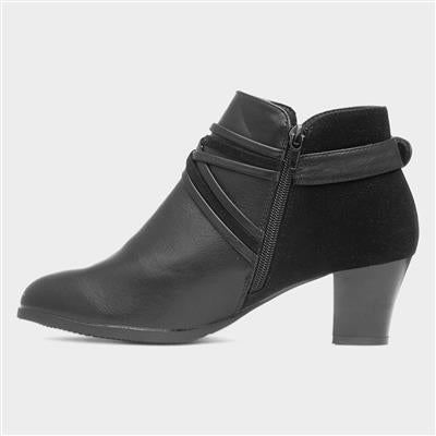 Cushion Walk Andrea Womens Black Heeled Boot
