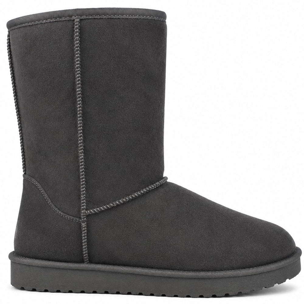 Women Classic Mid-Calf Suede Winter Boots with Faux Fur Lining