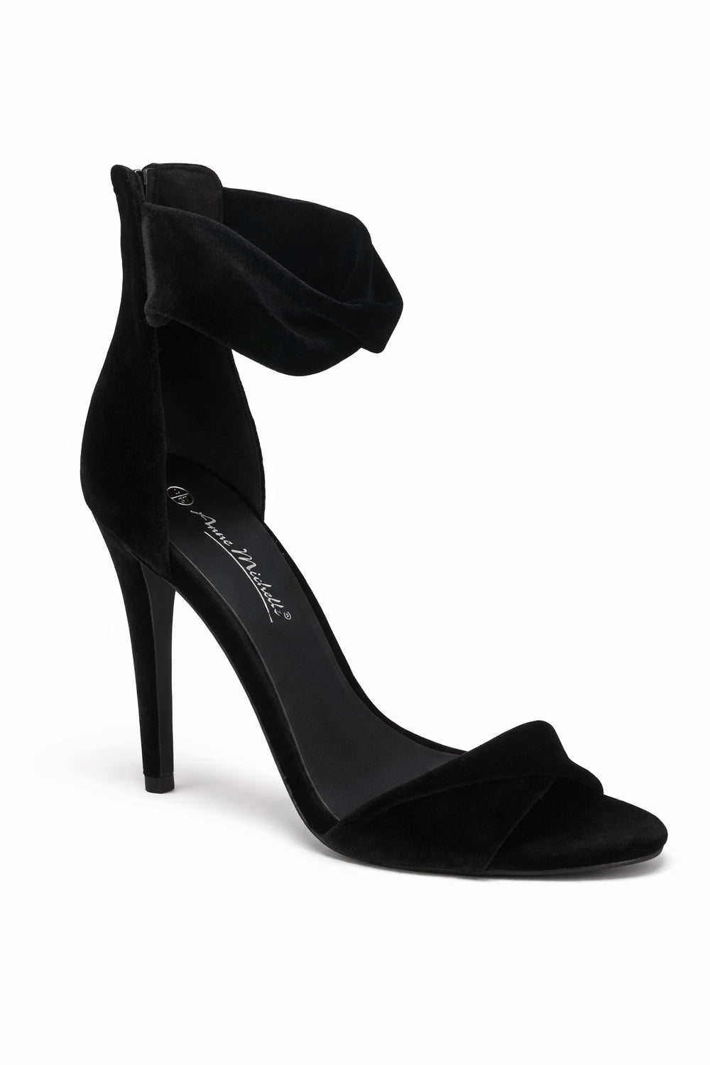 Velvet Twist Strap Stiletto Heel