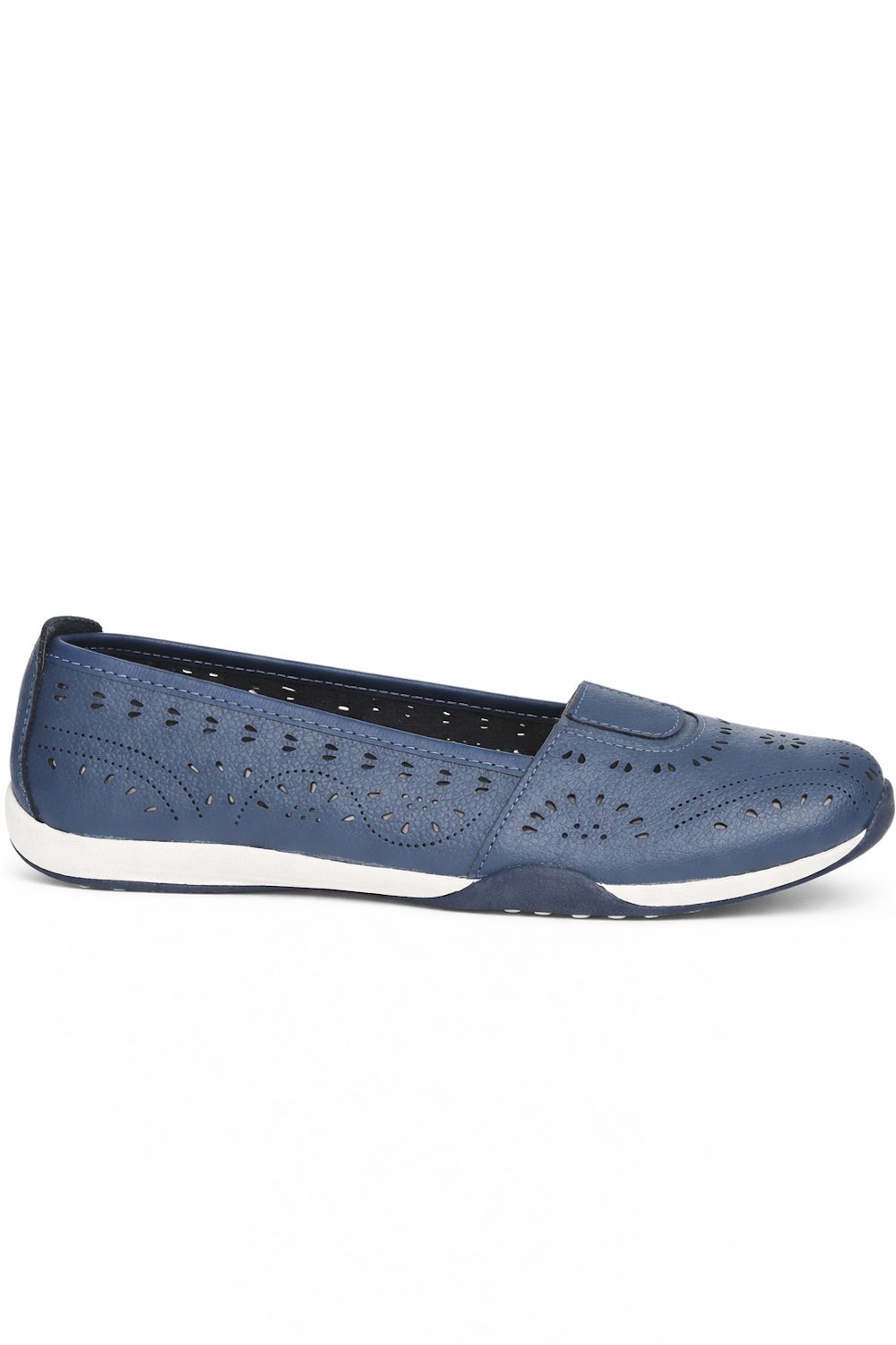 Leather Slip On Laser Cut Comfort Shoe