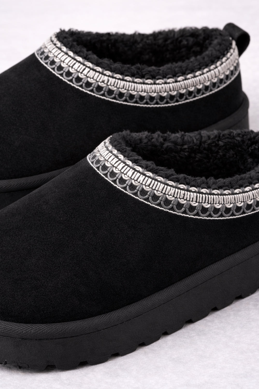 'Angel' Aztec Detail Faux Fur Lining Platform Suedette Boots