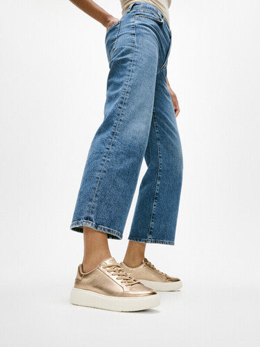 FitFlop RTG Metallic-Leather Trainers - Platino