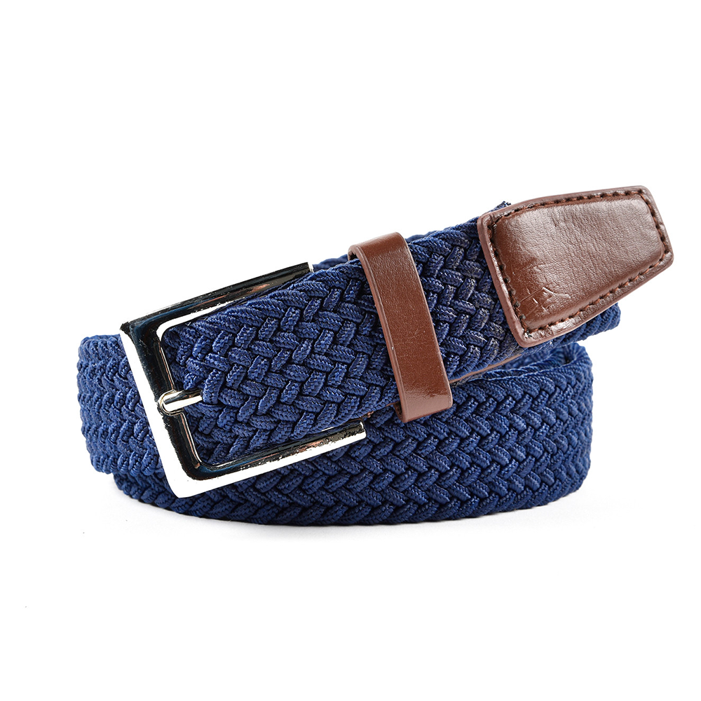 Stretchy Belt - Navy/Brown