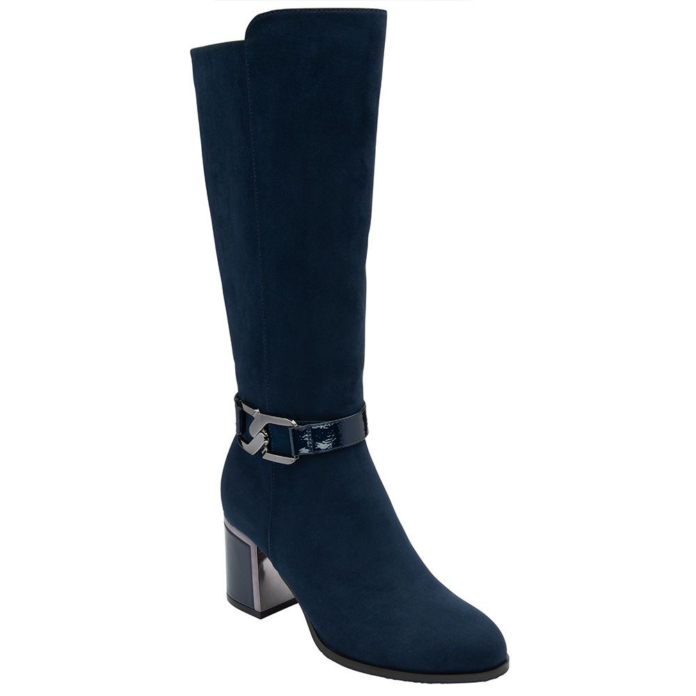 Lotus Harwin Heeled Knee High Boots - Navy