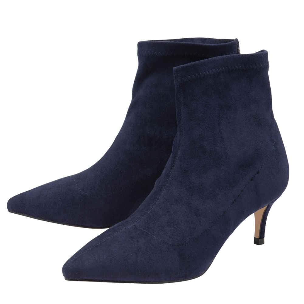 Ravel Madruga Pointed-Toe Sock Boots - Navy