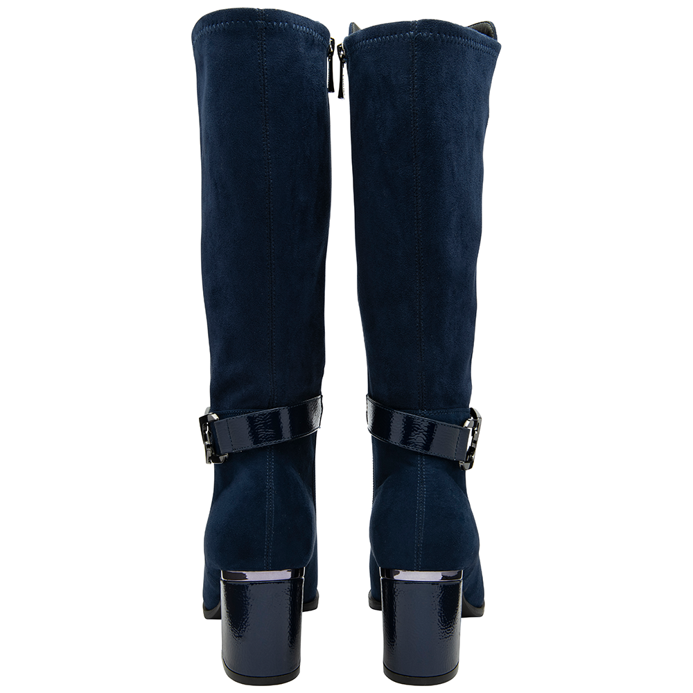 Lotus Harwin Heeled Knee High Boots - Navy