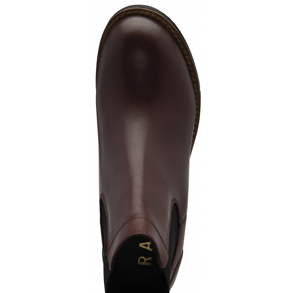 Ravel Leather Bray Pull-On Ankle Boots - Dark Bordo