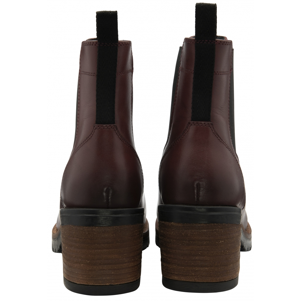 Ravel Leather Bray Pull-On Ankle Boots - Dark Bordo
