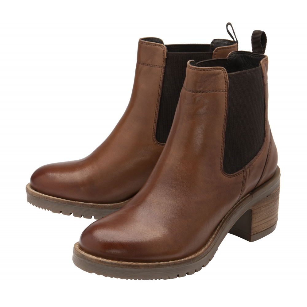 Ravel Leather Bray Pull-On Ankle Boots - Tan