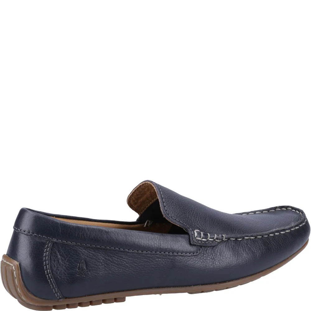 Hush Puppies Men Leather Ralph Slip On Shoes - Navy