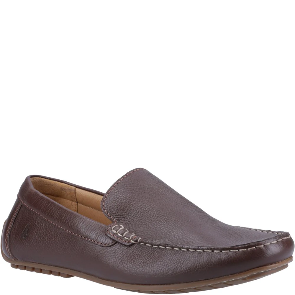 Hush Puppies Men Leather Ralph Slip On Shoes - Brown