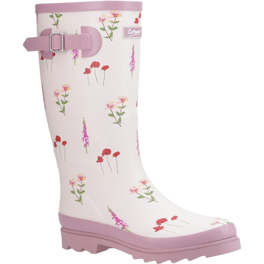 Cotswold Women Wildflower Tall Wellingtons - Pink