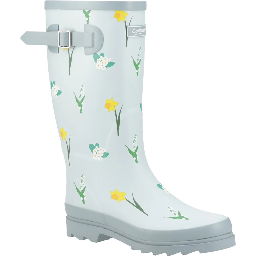 Cotswold Women Wildflower Tall Wellingtons - Mint