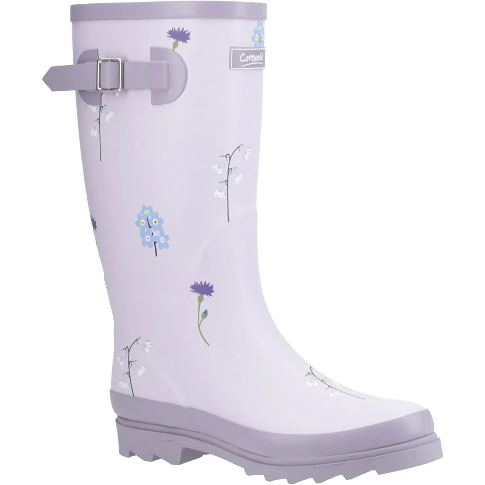 Cotswold Women Wildflower Tall Wellingtons - Lilac