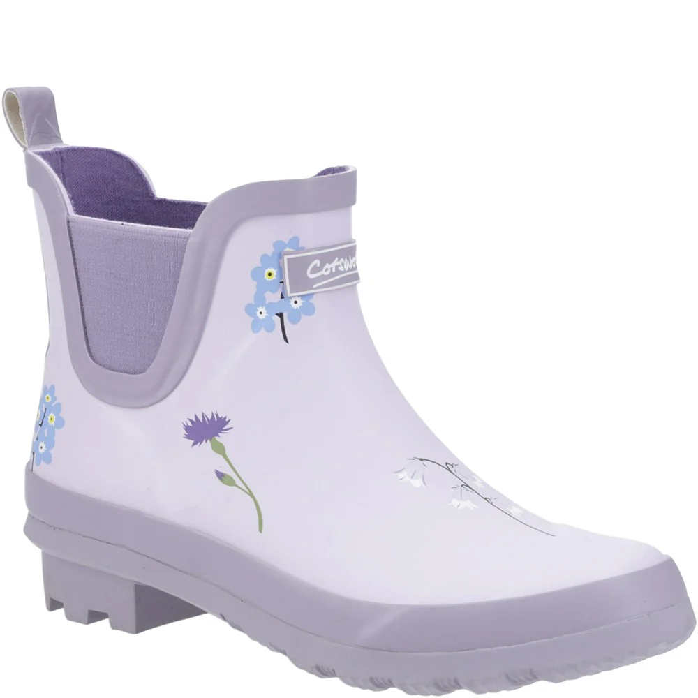 Cotswold Women Wildflower Ankle Wellingtons - Lilac