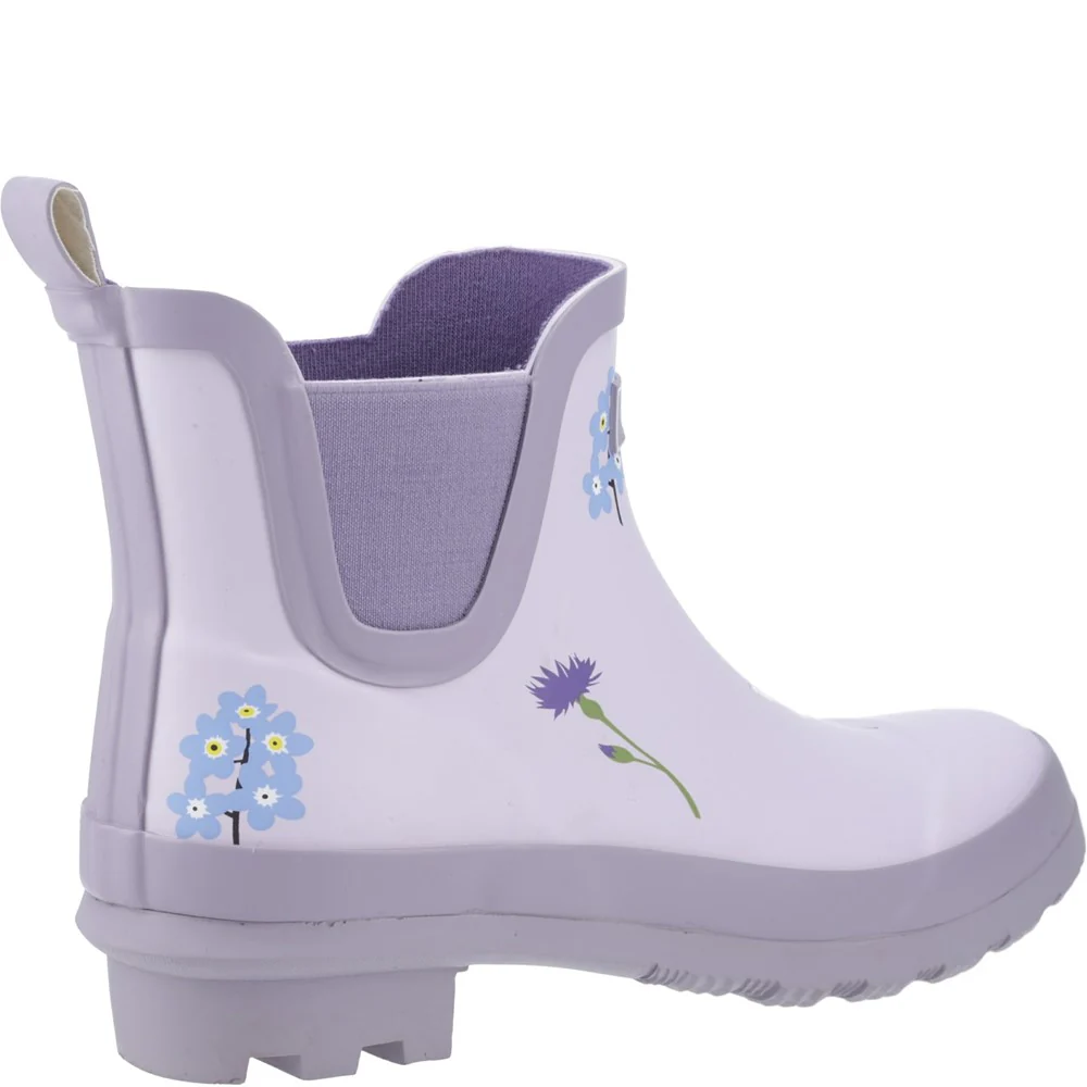 Cotswold Women Wildflower Ankle Wellingtons - Lilac