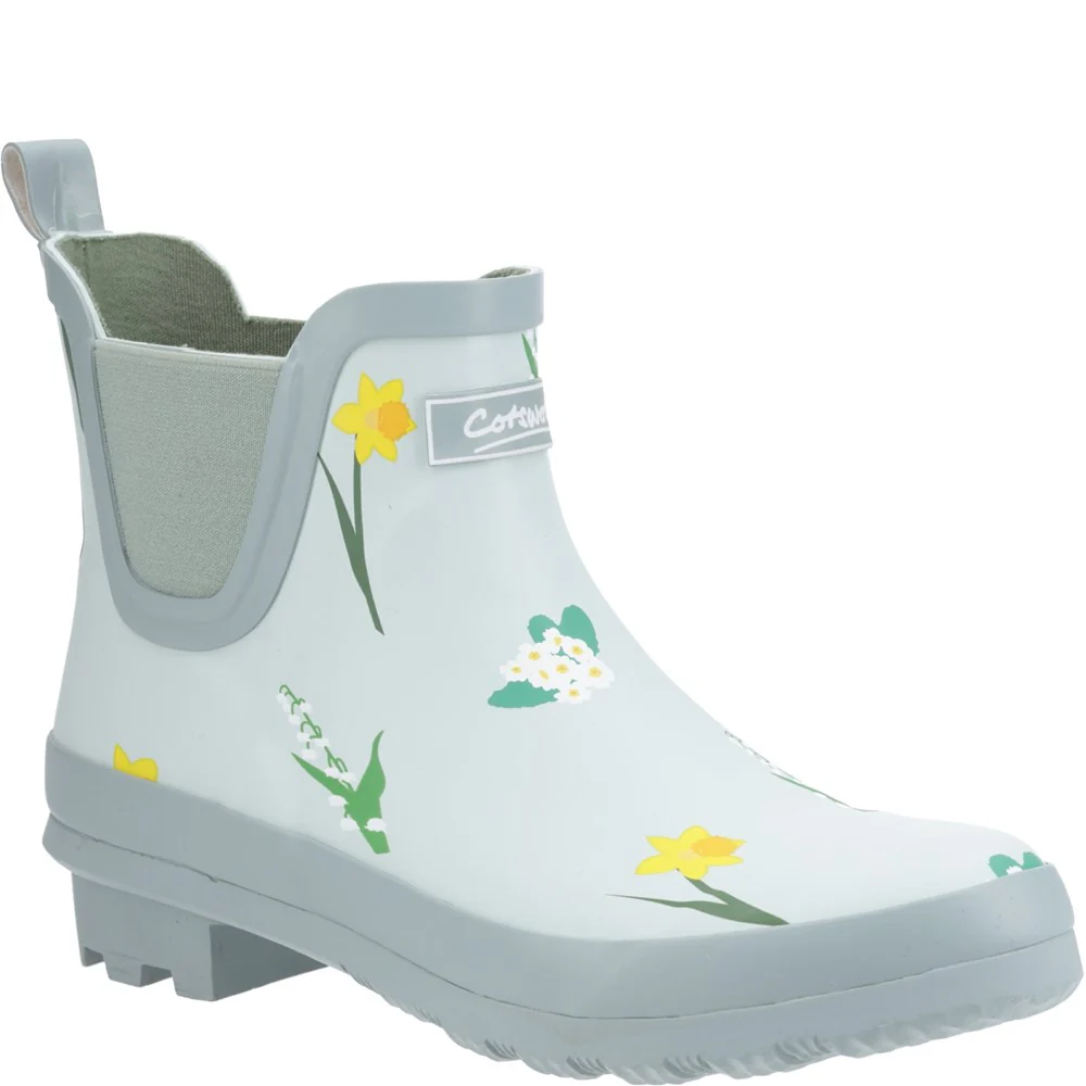 Cotswold Women Wildflower Ankle Wellingtons - Mint