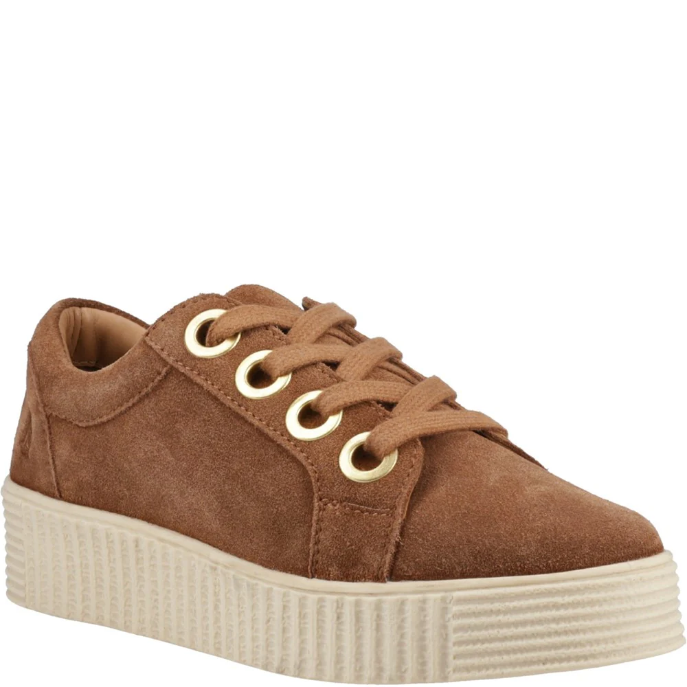 Hush Puppies Women Tamsin Suede Trainers - Tan