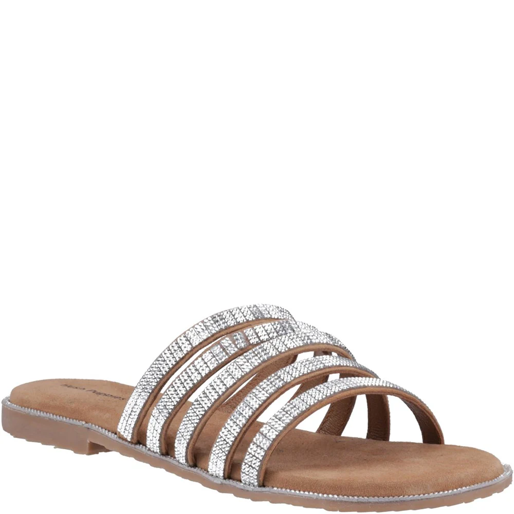 Hush Puppies Women Paris Slide Sandals - Tan/Silver