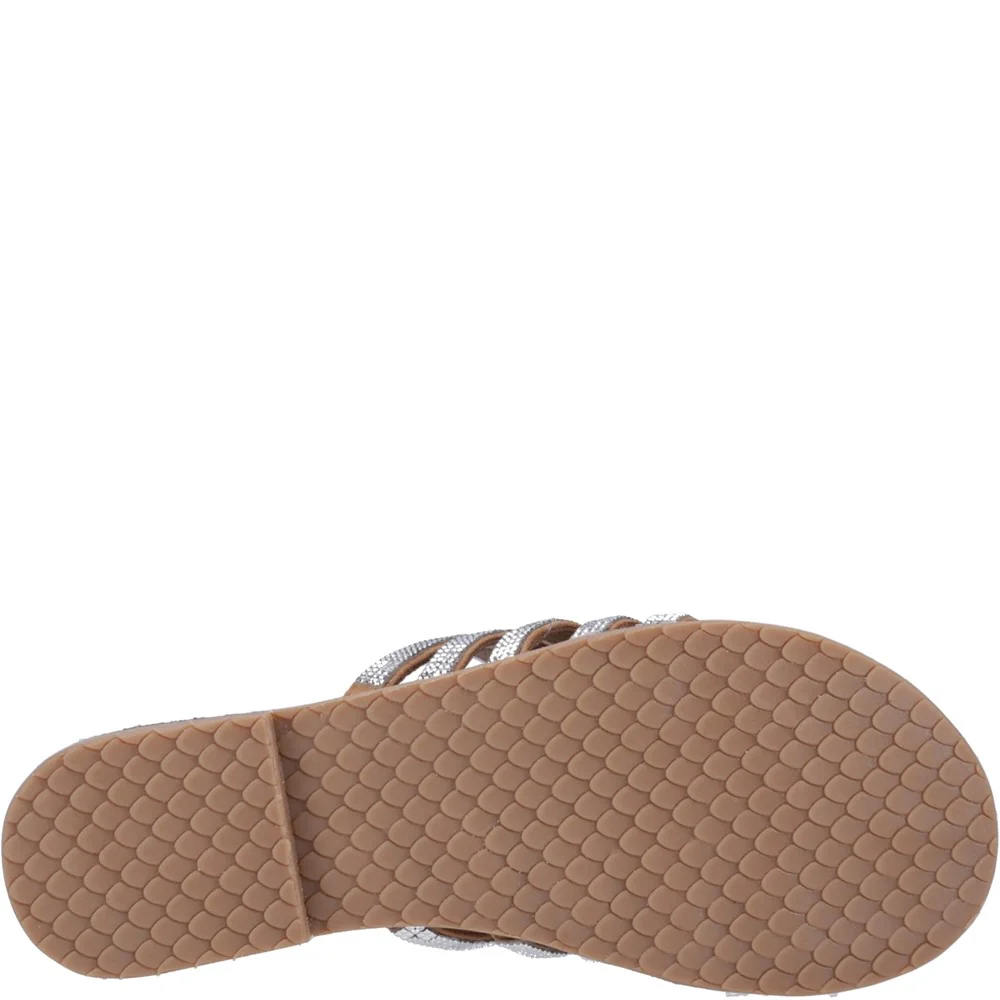 Hush Puppies Women Paris Slide Sandals - Tan/Silver