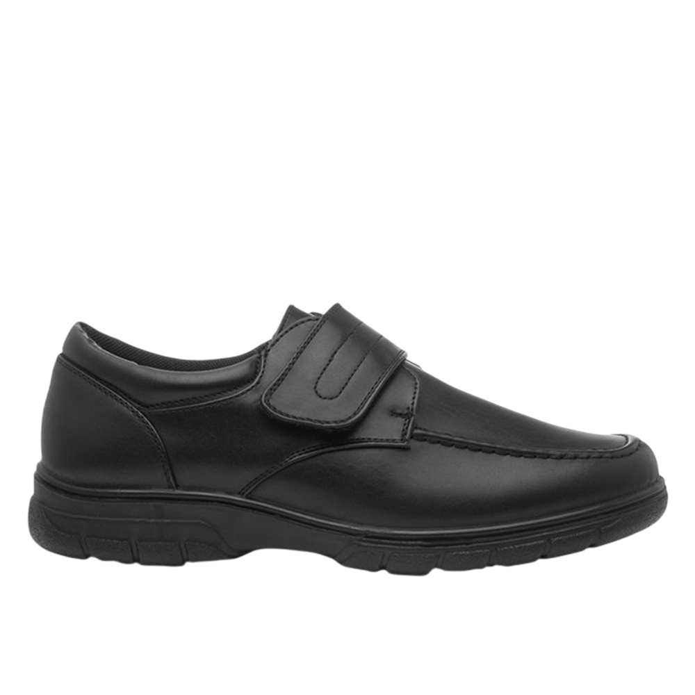 Cushion Walk Mens Touch Fasten Comfort Shoes - Black