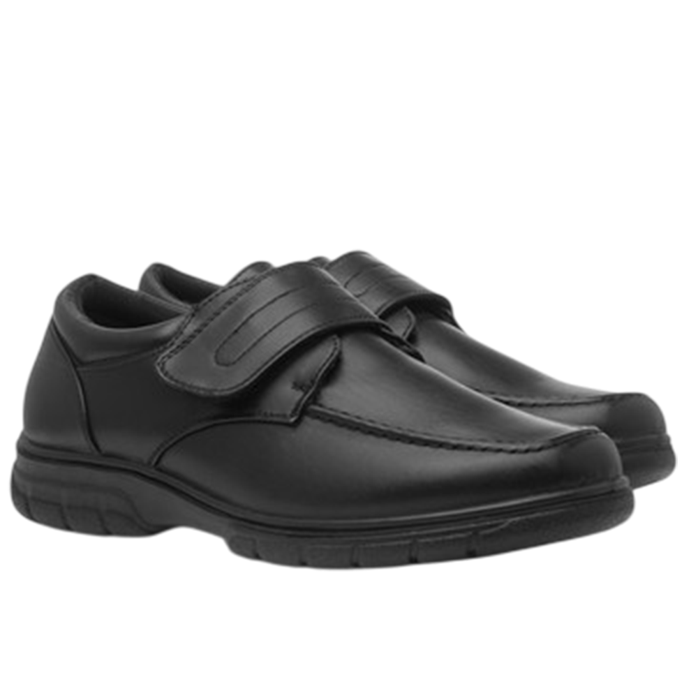 Cushion Walk Mens Touch Fasten Comfort Shoes - Black