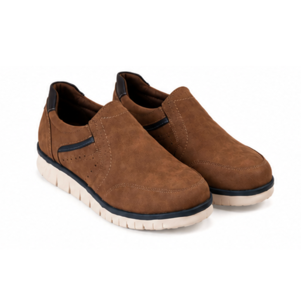 Cushion Walk Men's Lightweight Comfort Slip-On Shoes – Tan