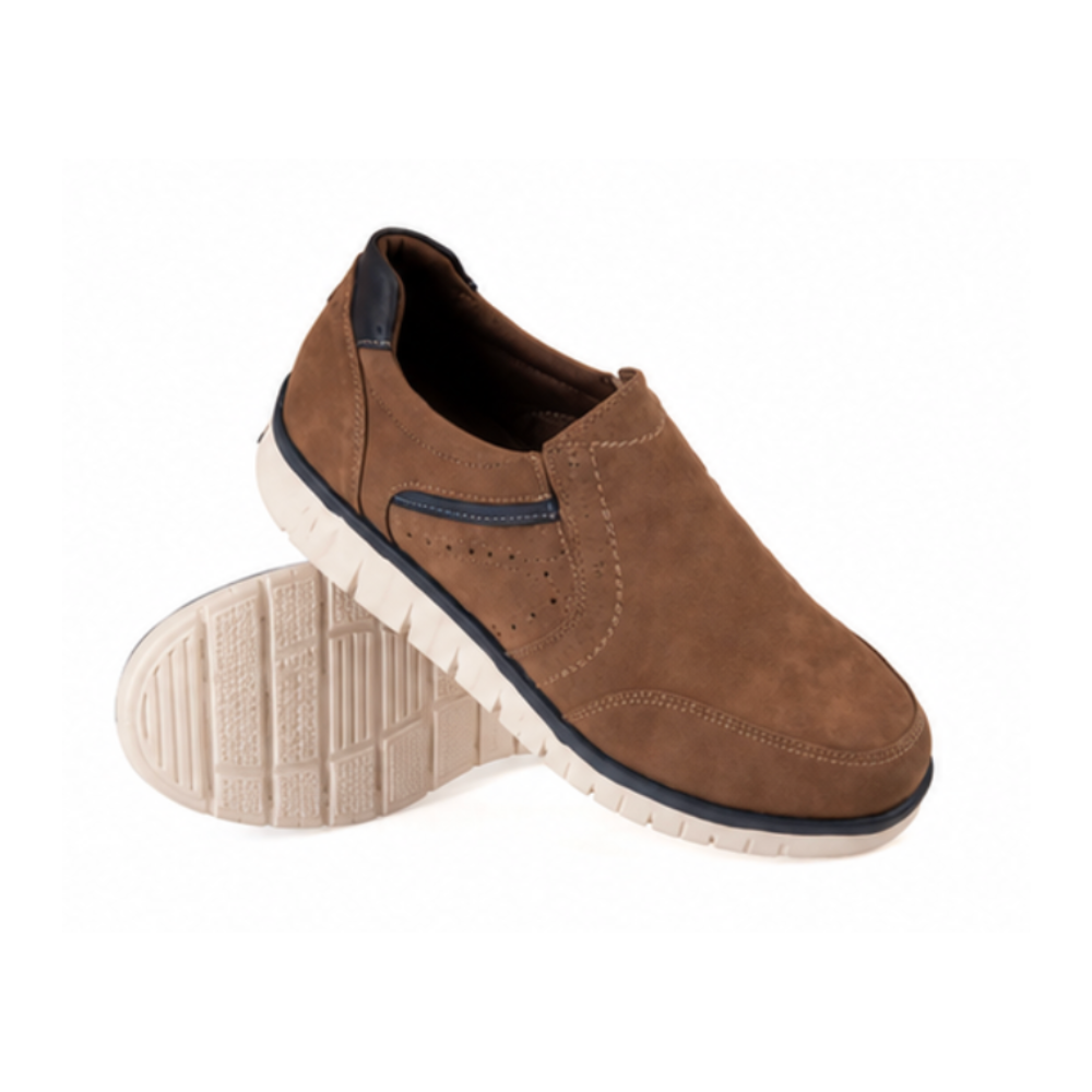 Cushion Walk Men's Lightweight Comfort Slip-On Shoes – Tan