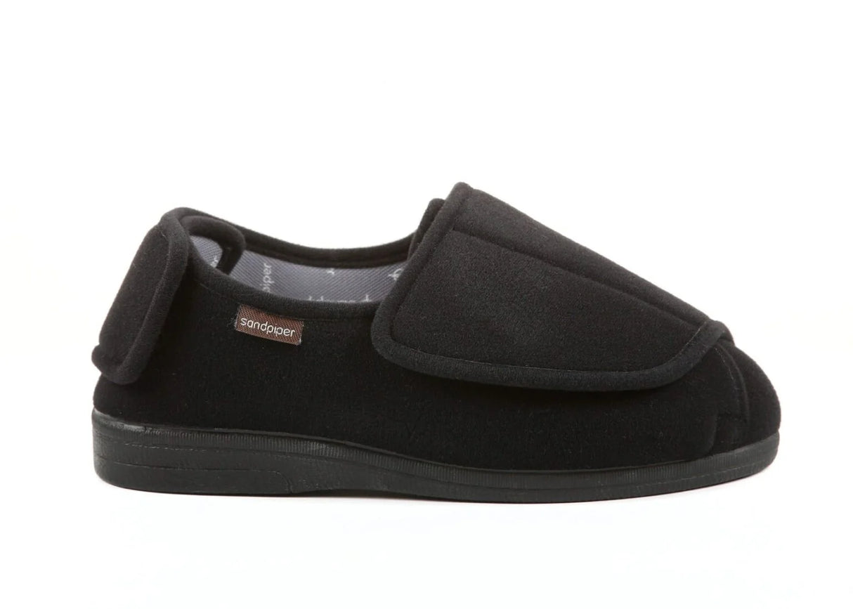 Sandpiper Walter Men’s Extra-Wide Fold-Flat Slipper - Black