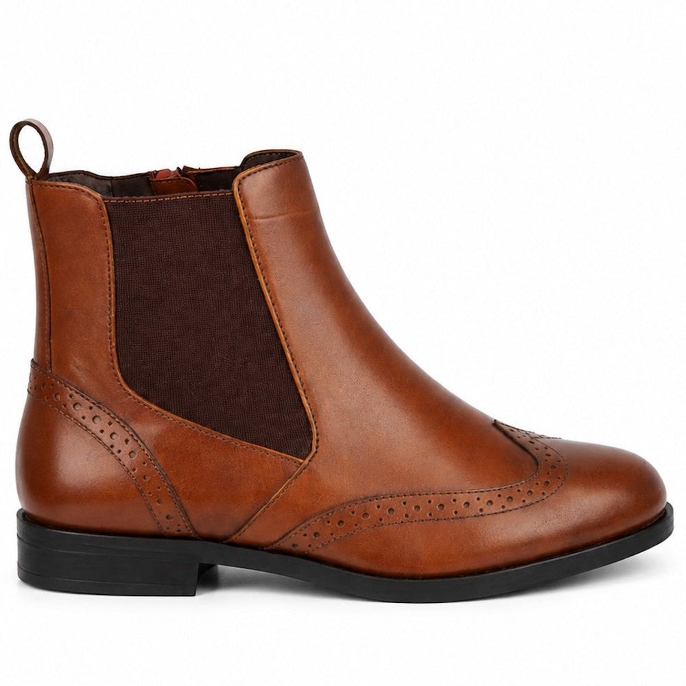 Leather Classic Chelsea Ankle Boot with Elastic Panels