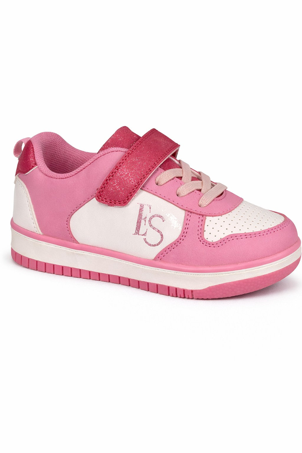 Touch Fastening Trainers with Lace Detail and Cushioned Sole
