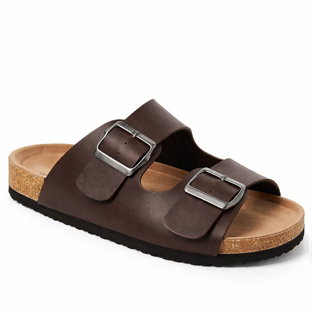 Double Buckle Footbed Casual Sandal with Cork Sole