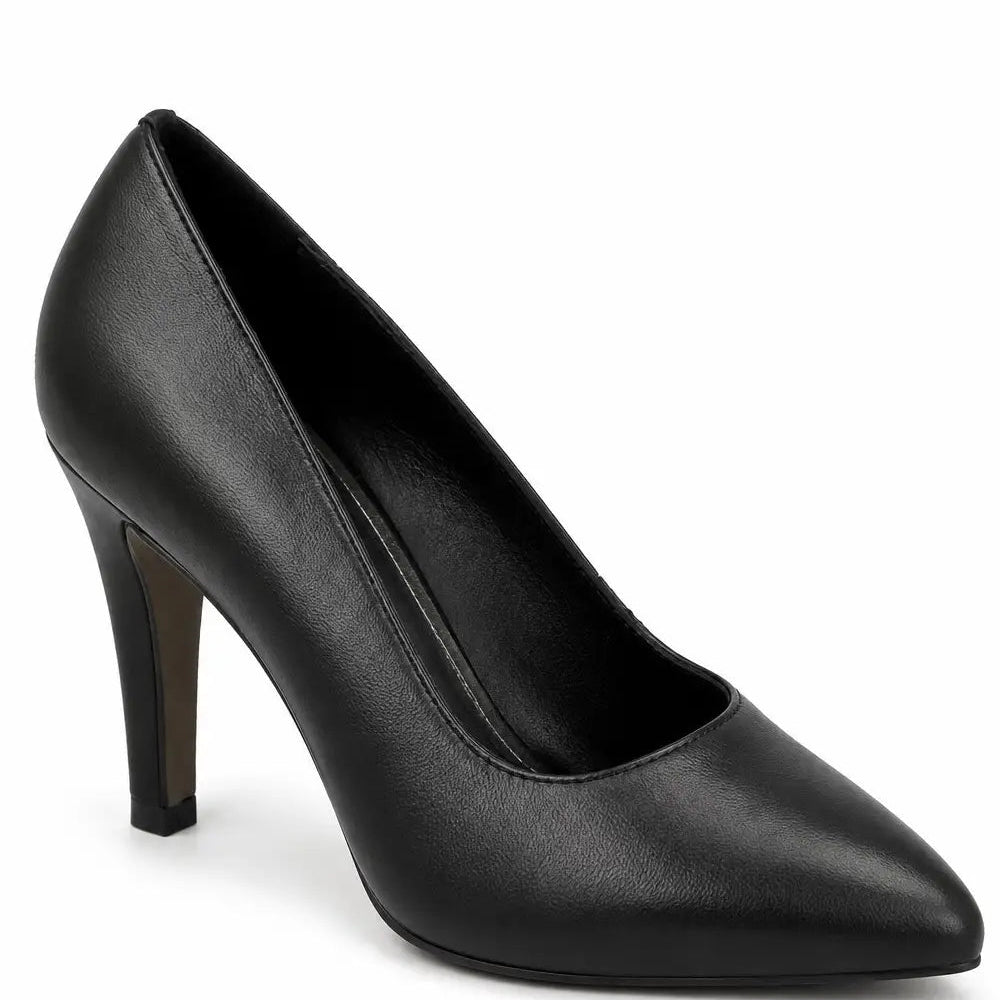 Women's Leather Pointed Toe Stiletto Court Shoes