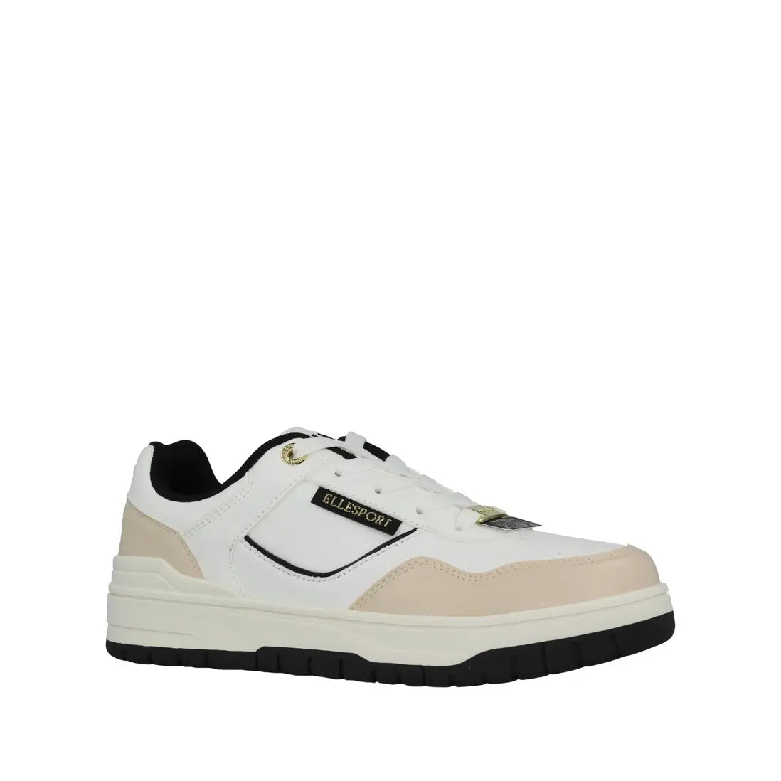 ELLE SPORT Chunky White Trainer with Beige Accents