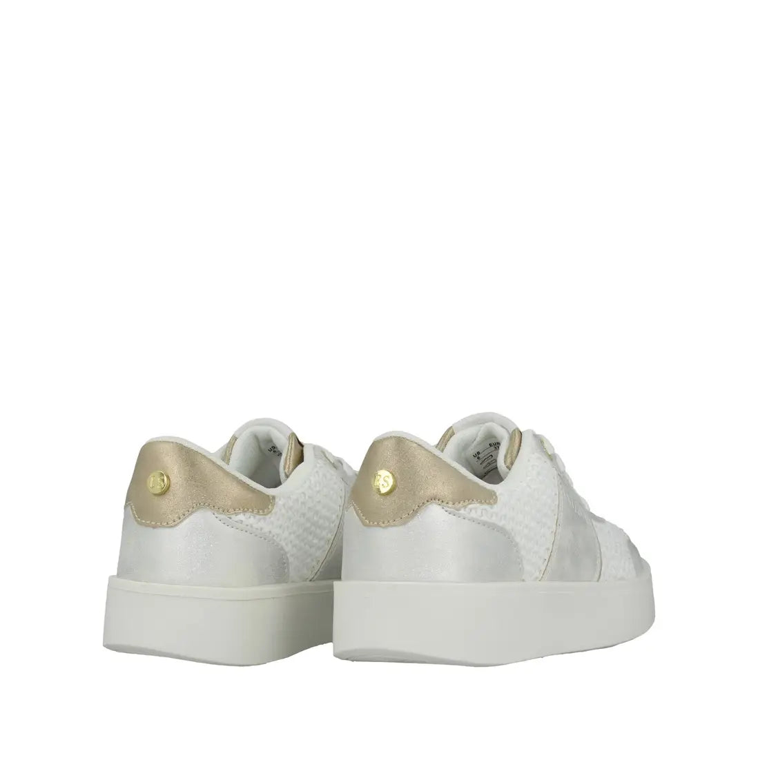 ELLE SPORT Knit Mesh Platform Trainers – Metallic Gold Detail