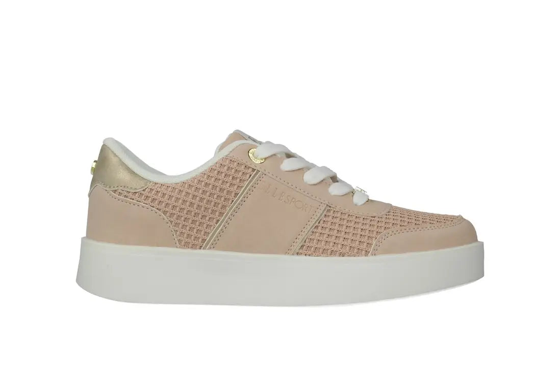 ELLE SPORT Woven Panel Trainers with Gold Detail