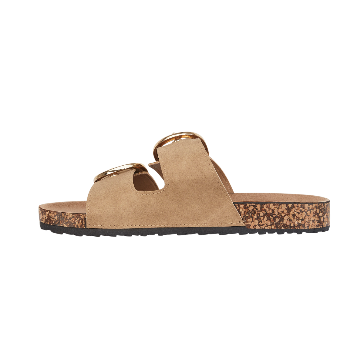 Women Twin Buckle Footbed Mule - Sand