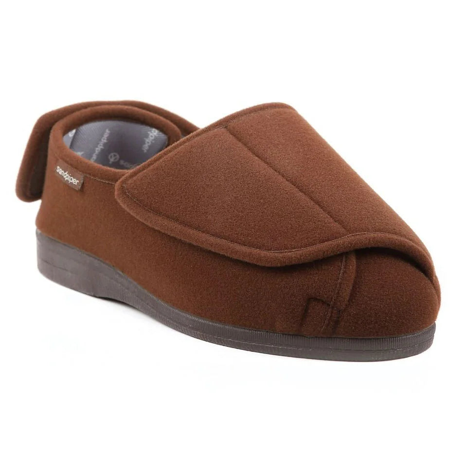 Sandpiper Walter Men’s Extra-Wide Fold-Flat Slipper - Brown