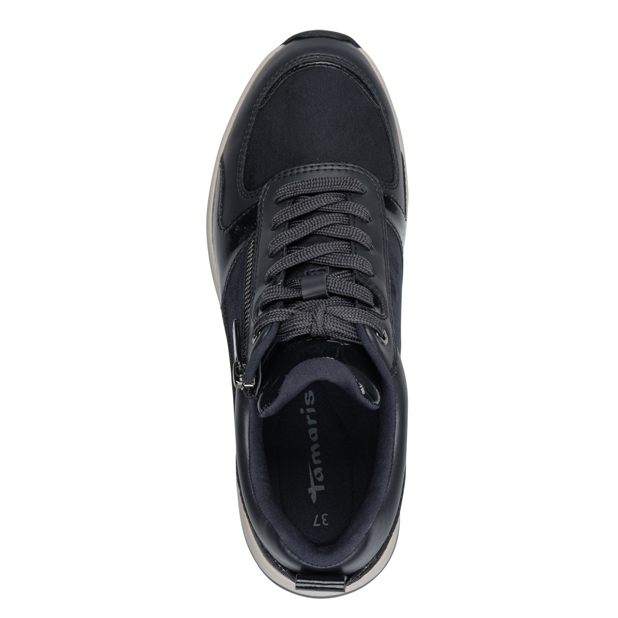 Tamaris Women Zip-Up Wedge Trainers - Navy