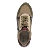 Jana Women’s Flat Sneakers with Zip -  Olive Comb
