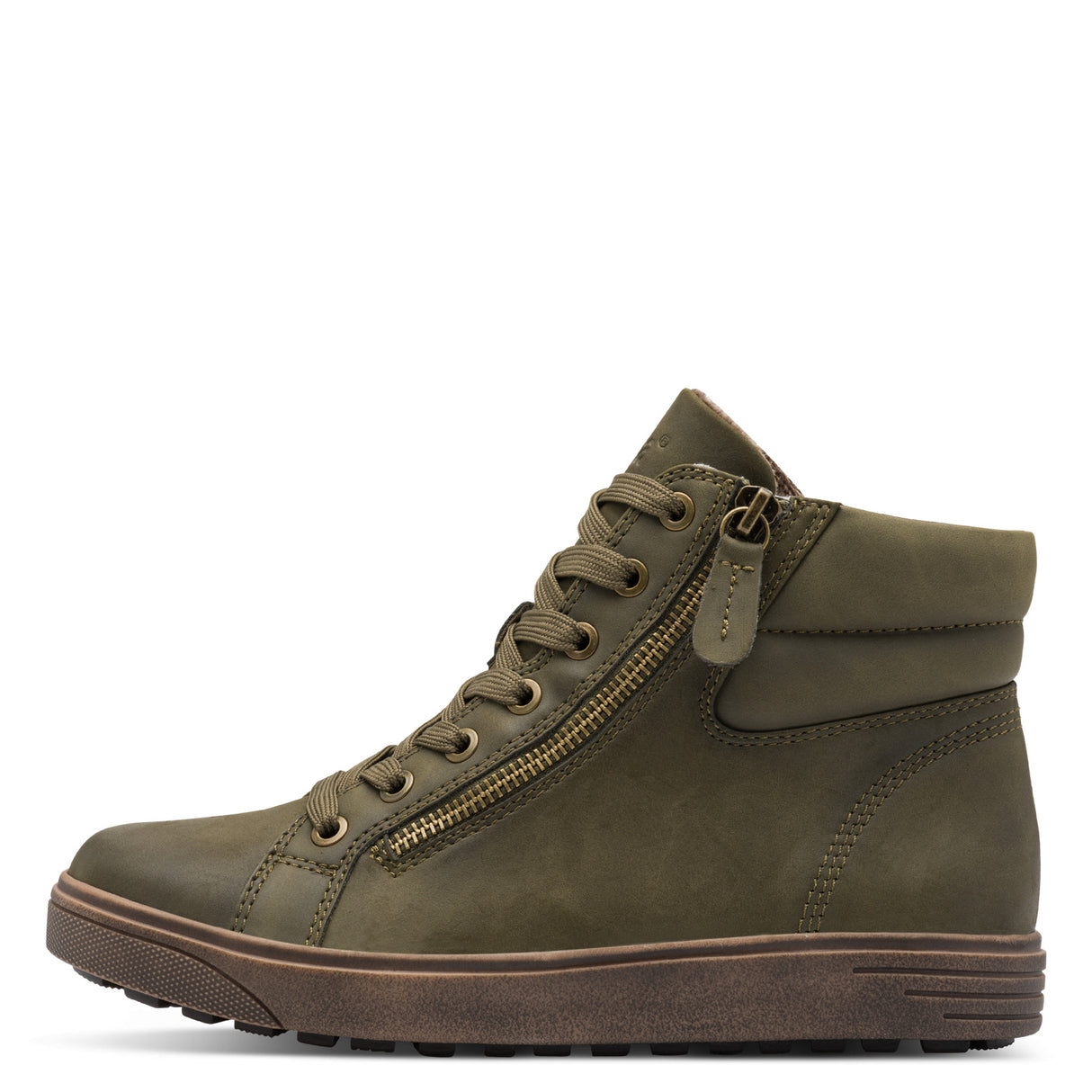 Jana Women High Trainer With Zip - Khaki