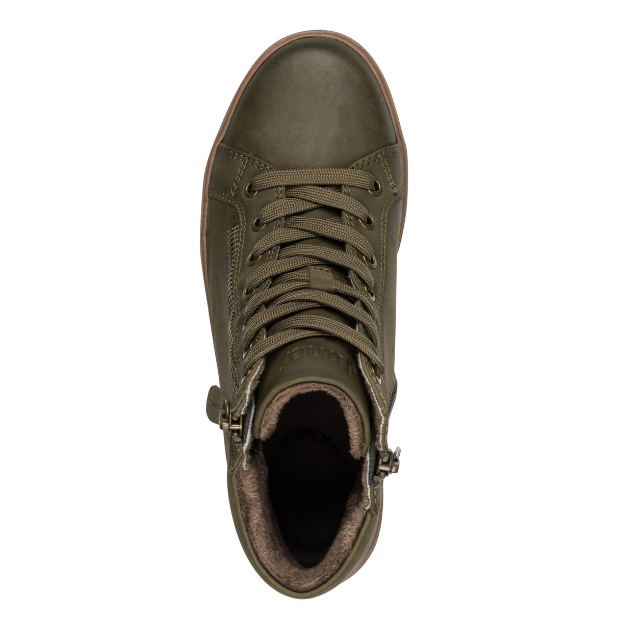 Jana Women High Trainer With Zip - Khaki