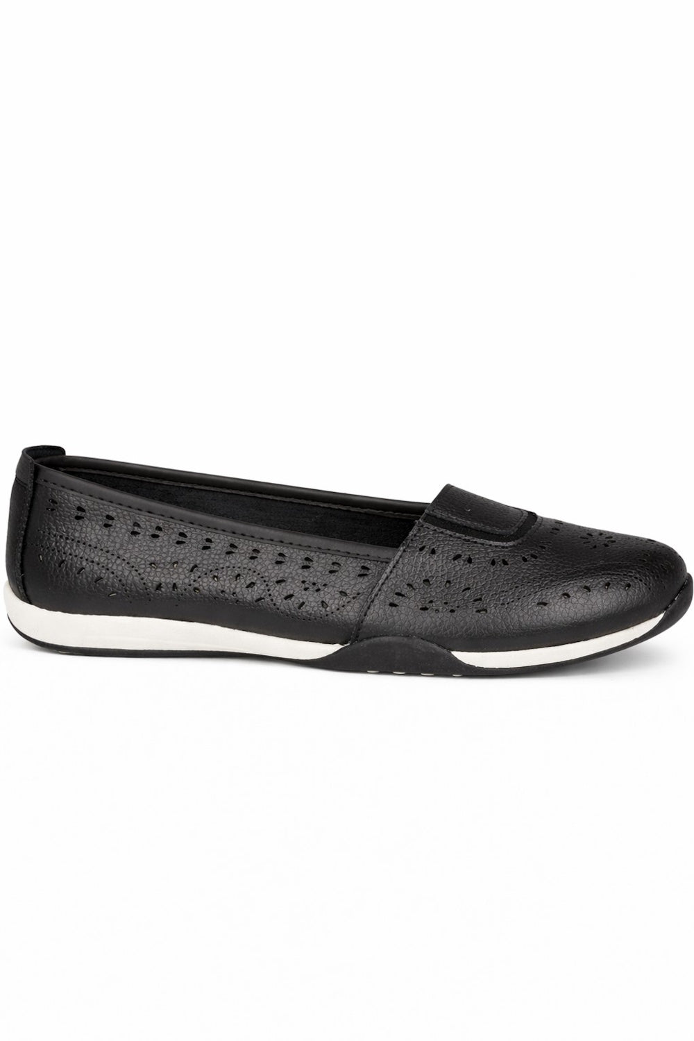 Leather Slip On Laser Cut Comfort Shoe