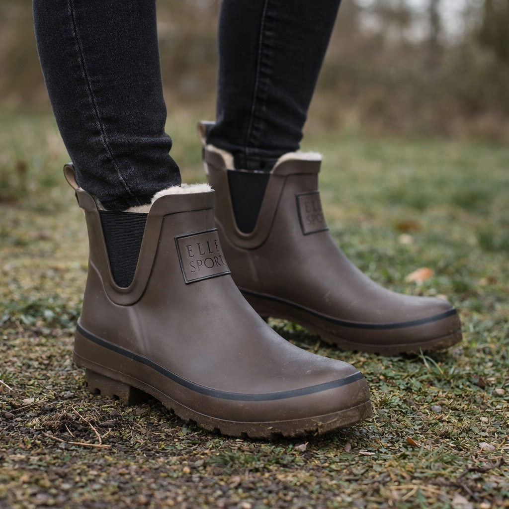 ELLE SPORT Waterproof Wellington Ankle Boot with warm Fur Lining