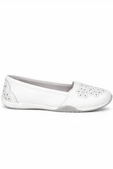 Laser Cut Faux Leather Pumps