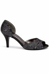 Diamante Peep Toe Stiletto Heel Sandals