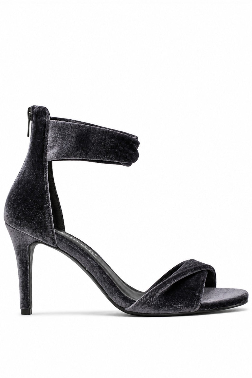 Velvet Twist Strap Stiletto Heel
