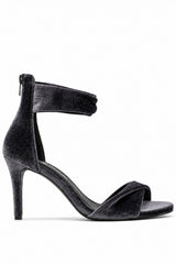Velvet Twist Strap Stiletto Heel